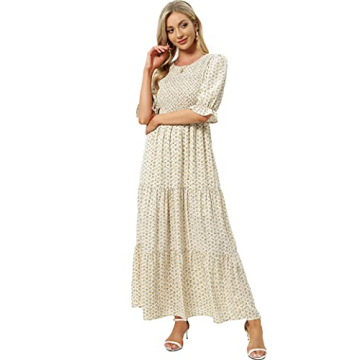 Women's Floral Tiered Maxi Dress for Casual Elegance