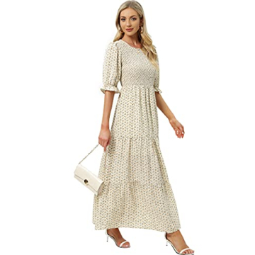 Women's Floral Tiered Maxi Dress for Casual Elegance
