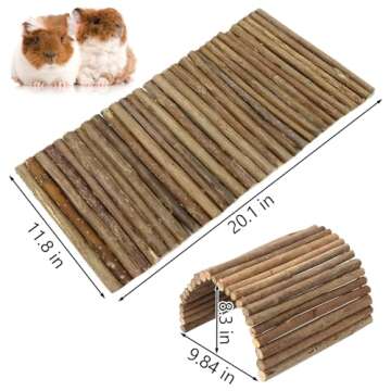 Tfwadmx Wooden Hamster Bridge, Extra Large - Bendy Climbing Tunnel for Small Pets