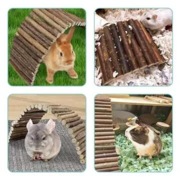 Tfwadmx Wooden Hamster Bridge for Small Animals