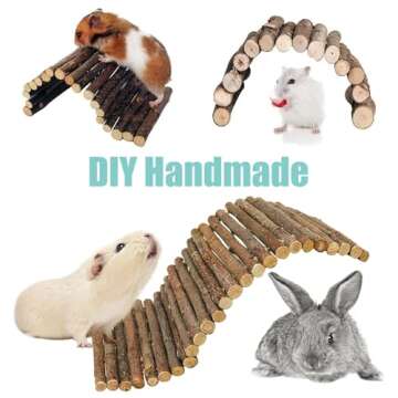 Tfwadmx Wooden Hamster Bridge for Small Animals