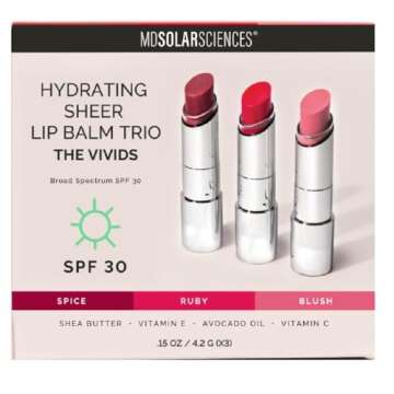 MDSolarSciences Tinted Lip Balm Sunscreen SPF 30 Trio (Vivids) Sheer Hydrating Sunscreen for Lips ?...