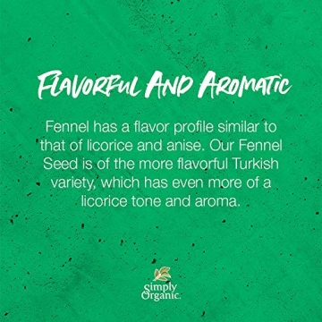 Simply Organic Fennel Seeds - 100% Organic Flavor Booster