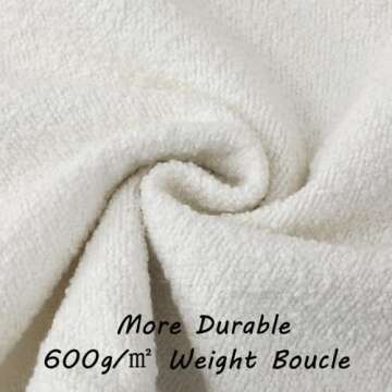 FUTEI Pack of 2 White Boucle Accent Decorative Throw Pillow Covers,18x18 Inch Soft Solid Textured Cu...