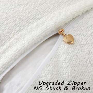 FUTEI 18x18 White Boucle Decorative Pillow Covers Set