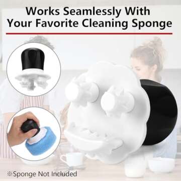 2-Pack Palm Sponge Holders for Smile Sponge, Dishwashing Handle with Comfortable Grip (Sponge Not In...