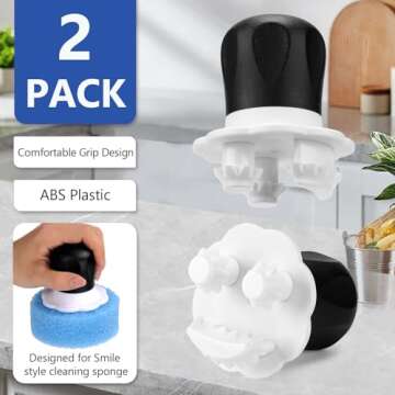 Ergonomic Palm Sponge Holders - 2-Pack Dishwashing Handles