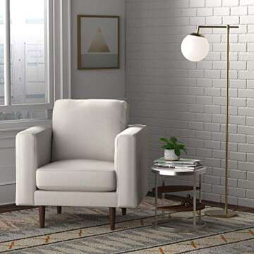 Amazon Brand – Rivet Revolve Modern Upholstered Armchair with Tapered Legs, Linen, 34.6"D x 32.7"W x 35.4"H