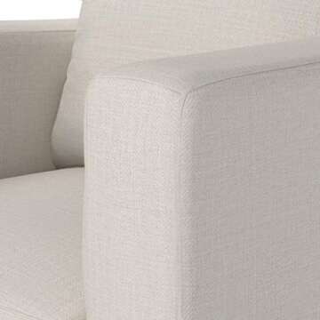 Amazon Brand – Rivet Revolve Modern Upholstered Armchair with Tapered Legs, Linen, 34.6"D x 32.7"W x 35.4"H
