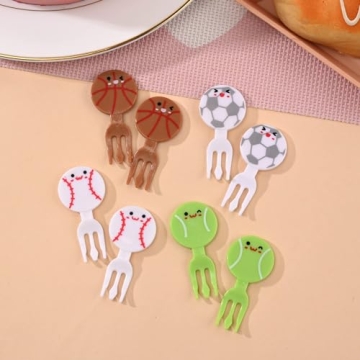 IUAQDP Sports Ball Fruit Fork Set for Kids Fun Mealtime