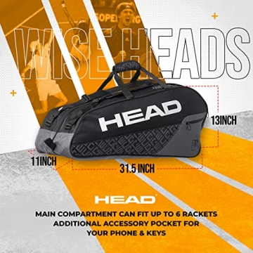 HEAD 6R Combi Tennis Racquet Bag with Versatile Storage