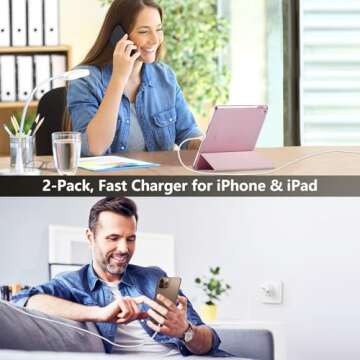 iPhone 15 16 Charger Fast Charging, 10 FT Long USB C Charger Cord with 20W Type C Phone Fast Charging Block for iPhone 16/16 Pro/16 Pro max/16 Plus, iPhone 15/15 pro/15 pro max/15 Plus,iPad,Android