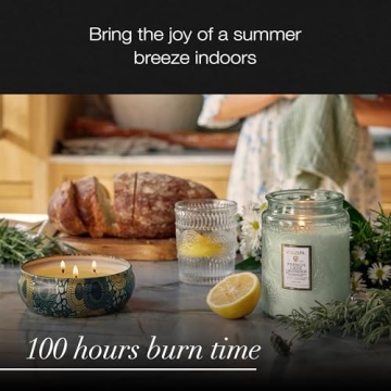 Voluspa French Cade Lavender Candle, 18 oz, Coconut Wax Blend, Scented Candles for Home, 100 Hour Burn Time, Candle Jars