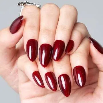 Glamermaid Dark Red Press On Nails for All Occasions