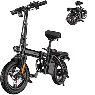 EBKAROCY Ebikes for Adults, 400W Motor 22MPH Max Speed, 14” Tire, 48V 15AH Removable Battery for E...