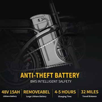 EBKAROCY Electric Bike 400W, 22MPH, Foldable & Durable