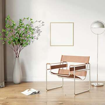 AUSTOR 4 Packs 45" Artificial Ficus Stems Faux Green Stems Ficus Branches Leaf Stem Fake Green Bushes Shrubs Ficus Twig Stems for Vase Filler Home Wedding Office Decor