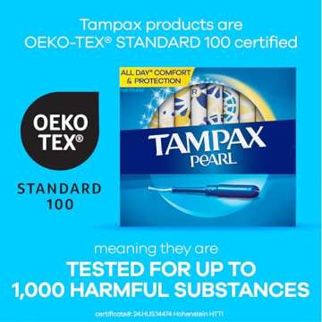 Tampax Pearl Tampons Multipack, Regular/Super Absorbency, With Leakguard Braid, Unscented, 34 Count