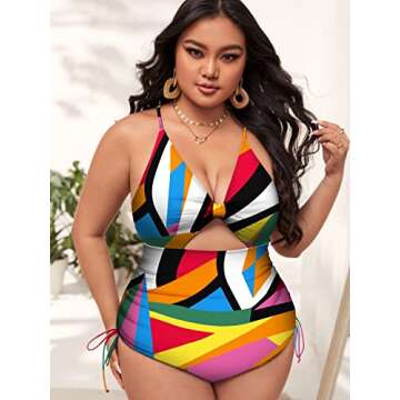 XMWGA 2023 Plus Size Swimsuit for Women,Plus Size One Piece Swimsuits,High Waisted Bathing Suits for...