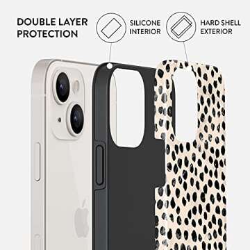 BURGA Phone Case for iPhone 13 - Cute, Trendy, Aesthetic, Pattern Phone Cover, Hard Shell Protection - fits Apple iPhone 13 Case for Women and Men, Polka Dots