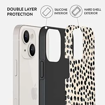 BURGA Phone Case for iPhone 13 - Cute, Trendy, Aesthetic, Pattern Phone Cover, Hard Shell Protection - fits Apple iPhone 13 Case for Women and Men, Polka Dots