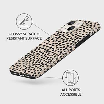 BURGA Phone Case for iPhone 13 - Cute, Trendy, Aesthetic, Pattern Phone Cover, Hard Shell Protection - fits Apple iPhone 13 Case for Women and Men, Polka Dots