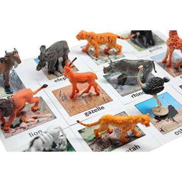 Curious Minds Busy Bags Montessori Animal Matching Set - 12 Figurines & Cards