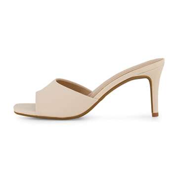 CUSHIONAIRE Women's Evie One Band Dress Sandal +Memory Foam And Wide Widths Available, Ivory 6
