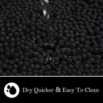 AINAHYVA Bathroom Rugs Chenille Bath mat 3 Piece Set, Super Absorbent, Strong PVC Non Slip Backing, Bath mats for Bathroom, Plush Shaggy, Thick, Machine Washable, Bathtub, Shower, Toilet, Black