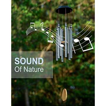 Solar Wind Chimes for Outside, DesGully 6 LED Tubes Color Changing Outdoor Clearance Unique Garden D...