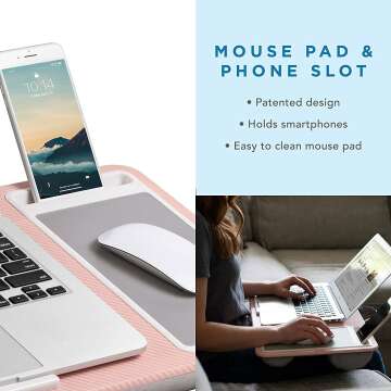 Blush Pink LapDesk for up to 15.6" Laptops