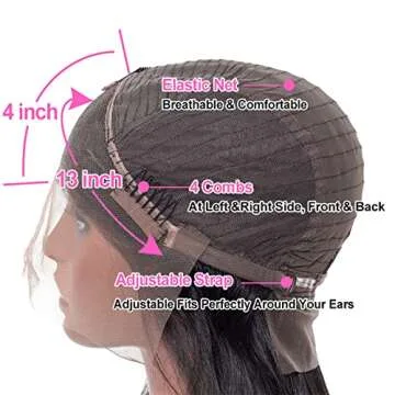 ISEE Hair Transparent Lace Front Wigs Human Hair 10A Brazilian Straight Human Hair Wigs for Black Women Pre Plucked with Baby Hair Bleached Knots 180% Density (13 x 4 Lace Front, 22inch)