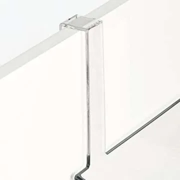 mDesign Plastic Kitchen Over Door Storage Basket Organizers for Kitchen Organization - Hanging Back of Door Holder Rack for Aluminum Foil, Plastic Wrap, or Sandwich Bags, Ligne Collection, Clear