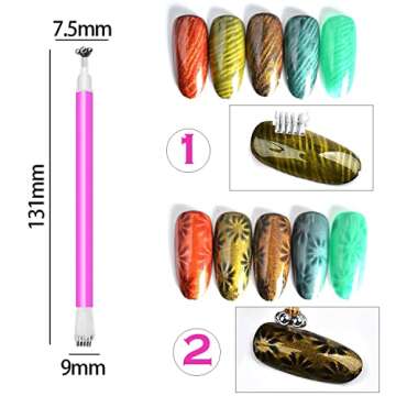 DANNEASY 15pcs Cat Eye Nail Magnet Set for Stunning Art