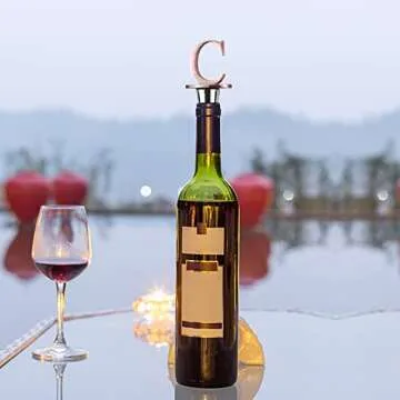 Faddare Reusable Initial Letter Wine Bottle Stoppers