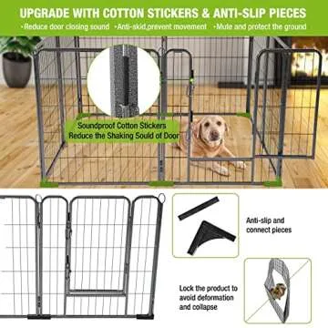 8 Panels Dog Playpen Dog Exercise Pen Heavy Duty Dog Fence Portable Puppy Cats Rabbits Playpen Indoor Outdoor (8 Panels, 39 Inch)