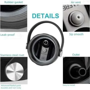 Straw Lid Compatible with Hydro Flask 32 oz 40 oz Wide Mouth Water Bottle, Replacement Lids with Straw, Flex Straw Cap Hydro Top Big Mouth Lid Accessories (Black)