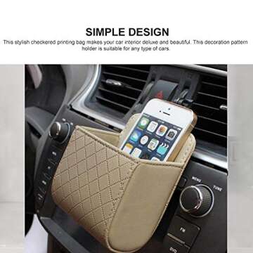 RED SHIELD Car Auto Air Vent Leather Tidy Storage Hanging Bag Case Organizer for Keys, Coin, Cell Ph...