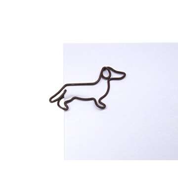 Butler in the Home Dog Dachshund Shaped Paper Clips Great for Paper Clip Collectors or Dog and Pet Lovers (Style #2) (Brown 100 Count)