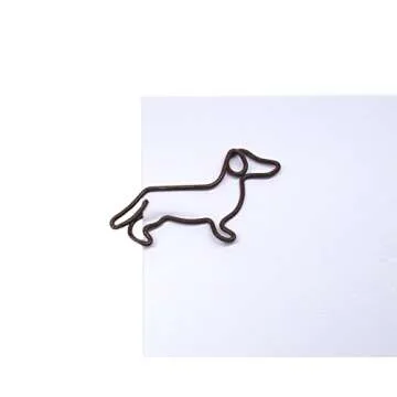 Butler in the Home Dog Dachshund Shaped Paper Clips Great for Paper Clip Collectors or Dog and Pet Lovers (Style #2) (Brown 100 Count)