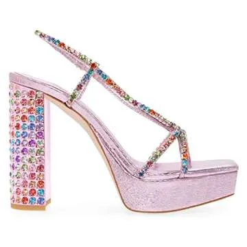 Jeffrey Campbell NUITE Heels Lilac Pastel Multi Style