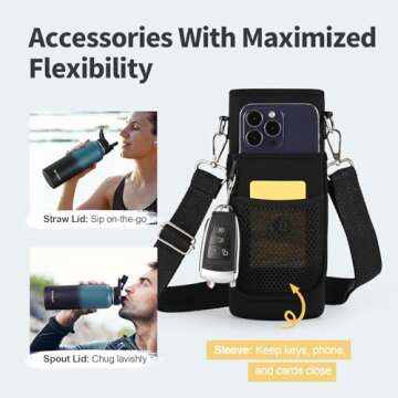 WixByti 40 oz Insulated Water Bottle - Cold for 48 Hrs