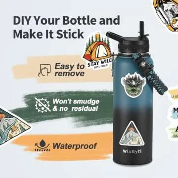 WixByti 40 oz Insulated Water Bottle - Cold for 48 Hrs