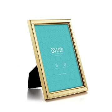 LaVie Home 5x7 Picture Frames (2 Packs, Gold) Simple Designed Photo Frame with High Definition Glass...