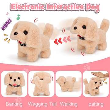 G.C 13Pcs Dog Toys for Kids Girls, Walking Barking Electronic Interactive Stuffed Dog Plush with Carrier & Accessories Toys Pretend Play Puppy Pet Care Playset, Gifts for Little Girls 3 4 5 6 Year Old