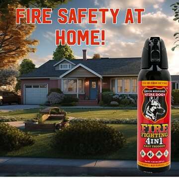 4-in-1 Mini Suppressant - Car Fire Suppressor for Auto-Mobile, Truck, Boat - Home Fire Suppressor for Kitchen - Small Fire Suppressor for Clothing, Batteries - Portable Fire Eliminator - 1 Pack