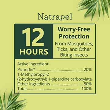 Natrapel Tick & Insect Repellent Wipes - Bug Spray with 20% Picaridin - Family Protection Against Mo...