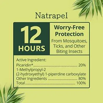 Natrapel Tick & Insect Repellent Wipes - Bug Spray with 20% Picaridin - Family Protection Against Mo...