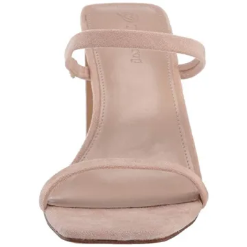 The Drop Women's Avery Square Toe Two Strap Heeled Sandals