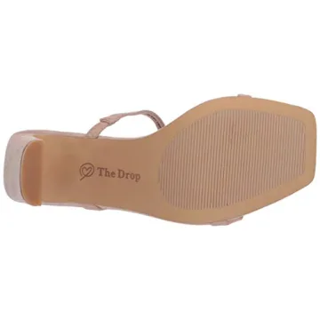 The Drop Women's Avery Square Toe Two Strap Heeled Sandals